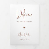 Modern script bruiloft Welkomstbrief & reisroute Drieluik Programma (Cover)