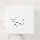 Modern Script Bruiloft Zwart-wit Bedankjes Labels (In situ)