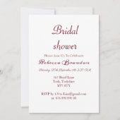Modern Script Burgundy Bridal Shower Kaart (Voorkant)