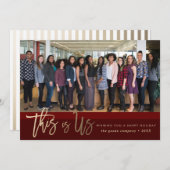 Modern script | Burgundy Holiday-fotokaart Kaart (Voorkant / Achterkant)