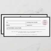Modern Script Business Gift Certificaat Voucher (Voorkant / Achterkant)