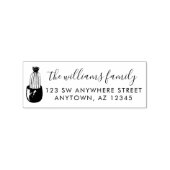Modern Script Cactus Planter Retouradres Rubberstempel (Afrduk)