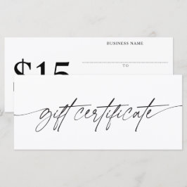 Modern Script Cadeaubon Voer uw bedrag in
