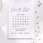 Modern Script Calendar Wedding Save the Date Kaart