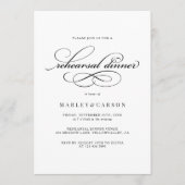 Modern Script Calligraphy Rehearsal Dinner Kaart (Voorkant)
