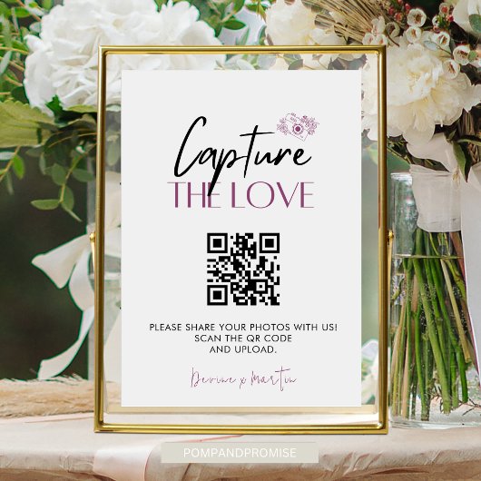 Modern Script Capture The Love QR-code Informatiekaartje