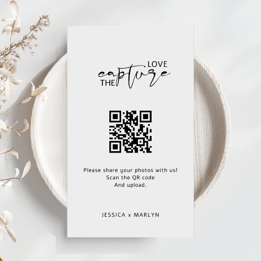 Modern Script Capture The Love QR-code Informatiekaartje