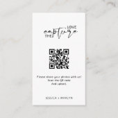 Modern Script Capture The Love QR-code Informatiekaartje (Voorkant)