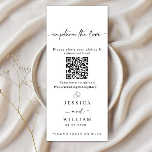 Modern Script Capture the Love QR CODE Kaart