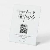 Modern Script Capture The Love QR-code Reclamebord Met Voetstuk (Voorkant)