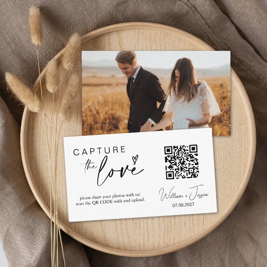 Modern Script Capture The Love QR-codekaart Informatiekaartje