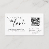 Modern Script Capture The Love QR-codekaart Informatiekaartje (Voorkant)