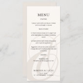 Modern Script Champagne Ampersand Trouwmenu Menu (Voorkant / Achterkant)