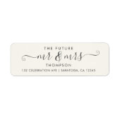Modern Script Chic Future MR en MRS Elegant Etiket (Voorkant)