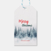 Modern Script Christmas Xmas winter pine tree fore Cadeaulabel (Voorkant)