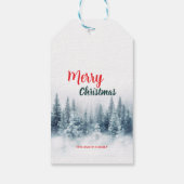 Modern Script Christmas Xmas winter pine tree fore Cadeaulabel (Achterkant)