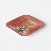 Modern Script Christmas Xmas winter pine tree fore Papieren Bordje (Gebogen)