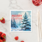 Modern Script Christmas Xmas winter pine tree fore Servet (Insitu)