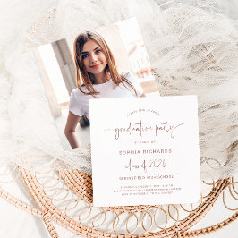 Modern Script Class of 2025 Foto Graduation Party Kaart