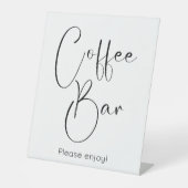 Modern Script Coffee Bar Reclamebord Met Voetstuk (Voorkant)