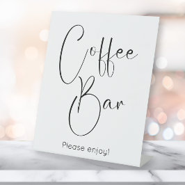 Modern Script Coffee Bar Reclamebord Met Voetstuk
