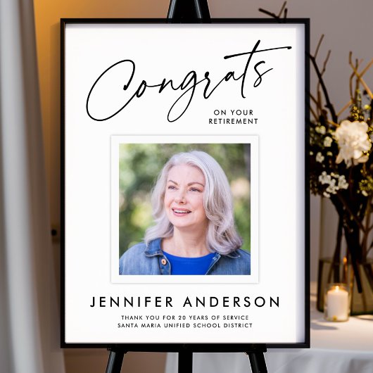 Modern Script Congrats Retirement Party Photo Poster