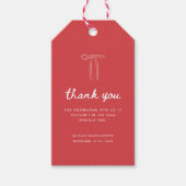 Modern Script Coquette Bow Bachelorette Thank You Cadeaulabel (Voorkant)