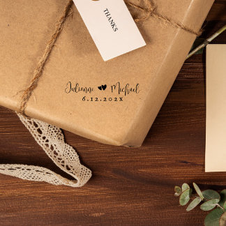 Modern Script Couple Name | Personalized Wedding  Zelfinktende Stempel