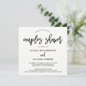 Modern script | Couples Douche Uitnodiging (Staand voorkant)