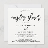 Modern script | Couples Douche Uitnodiging (Voorkant)