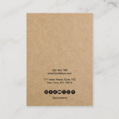 Modern Script Craft Paper Oorbel Display Kaart Visitekaartje (Achterkant)