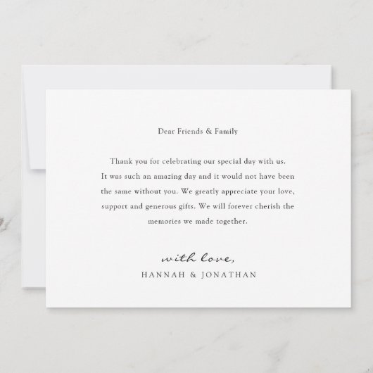 Modern Script Custom 3 foto bruiloft Bedankkaart (Achterkant)