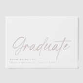 Modern Script Custom Afstuderen Afstudeerder Overl Vellum Uitnodigingen (Voorkant)