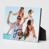 Modern Script Custom Family Photo Fotoplaat (Zijkant)