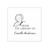 Modern Script Custom Library Boek Eenvoudige vlind Rubberstempel (Afrduk)