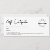 Modern Script Custom Logo Gift Certificaat Kaart (Voorkant)