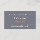 Modern Script Cute Carte de visite | Restez pawsit (Dos)