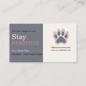 Modern Script Cute Carte de visite | Restez pawsit (Devant)