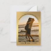 Modern script Dank u bruiloft foto gouden folie Notitiekaartje (Voorkant)