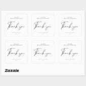 Modern Script Dank u bruiloft gunst kaars Vierkante Sticker (Vel)