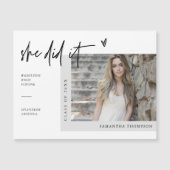 Modern script dat ze het Afstuderen Foto Magnet de (Voorkant)