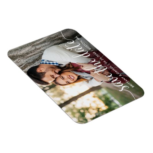 Modern script | De datum-foto opslaan Magneet (Rechterzijde)