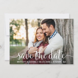 Modern script   De datum-fotokaart opslaan Save The Date