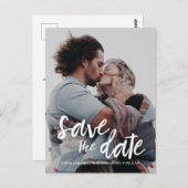 Modern Script De foto van het verloving van de dat Briefkaart (Voorkant / Achterkant)