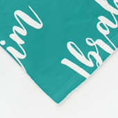Modern Script Deep Turquoise Custom Herhalende Naa Fleece Deken (Hoek)