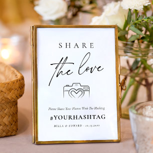 Modern script delen Het liefdeshuwelijk hashtag Poster