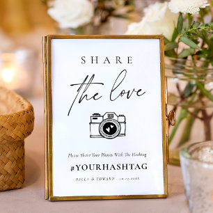 Modern script delen Het liefdeshuwelijk hashtag Poster