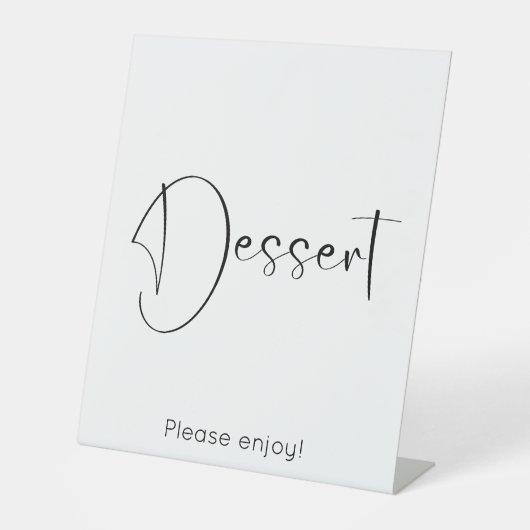 Modern Script Dessert Reclamebord Met Voetstuk (Voorkant)