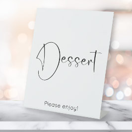 Modern Script Dessert Reclamebord Met Voetstuk