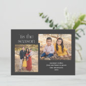 Modern script dit is de seizoenskalligrafie foto feestdagenkaart (Staand voorkant)